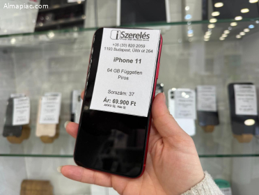 iPhone 11 64GB független piros új akku, új kijelző (37) iszerelés.hu