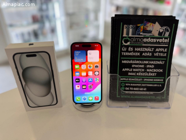 iPhone 15 256GB Független Újszerű/1-3 hónap gar./Akku 86%/p4553