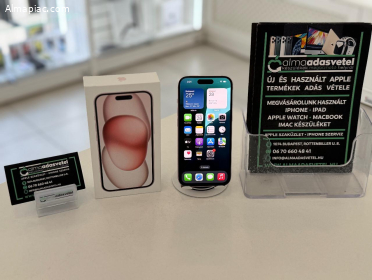 iPhone 15 Pink 128GB Független Hibátlan/1-3 hónap gar./Akku 86%/p4329