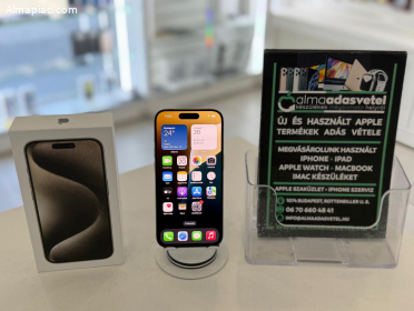 iPhone 15 Pro 128GB Független Nagyon Szép/1-3 hónap gar./Akku 89%/p446