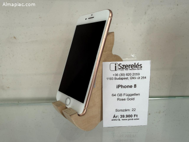 iPhone 8 64GB független rose gold új akku (22) iszerelés.hu