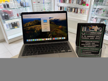 MacBook Air M1 13" Hibátlan/8GB/256ssd/2026.11.21.Gar./Akku 94%/p4491