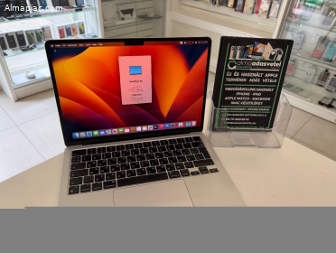 MacBook Air M2 8GB/256ssd/Megkímélt/1 hónap gar./Akku 85%/p4909